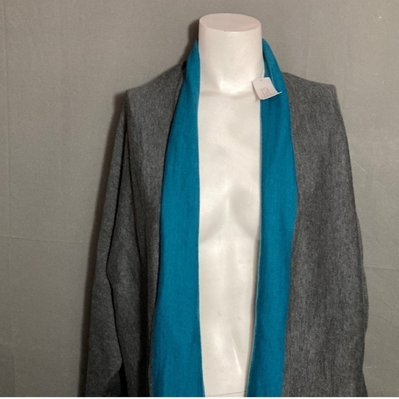 Chicos Jessie Doubleface gray teal envy cardigan sz 1 US sz 8/10 WT265 - Picture 2 of 4